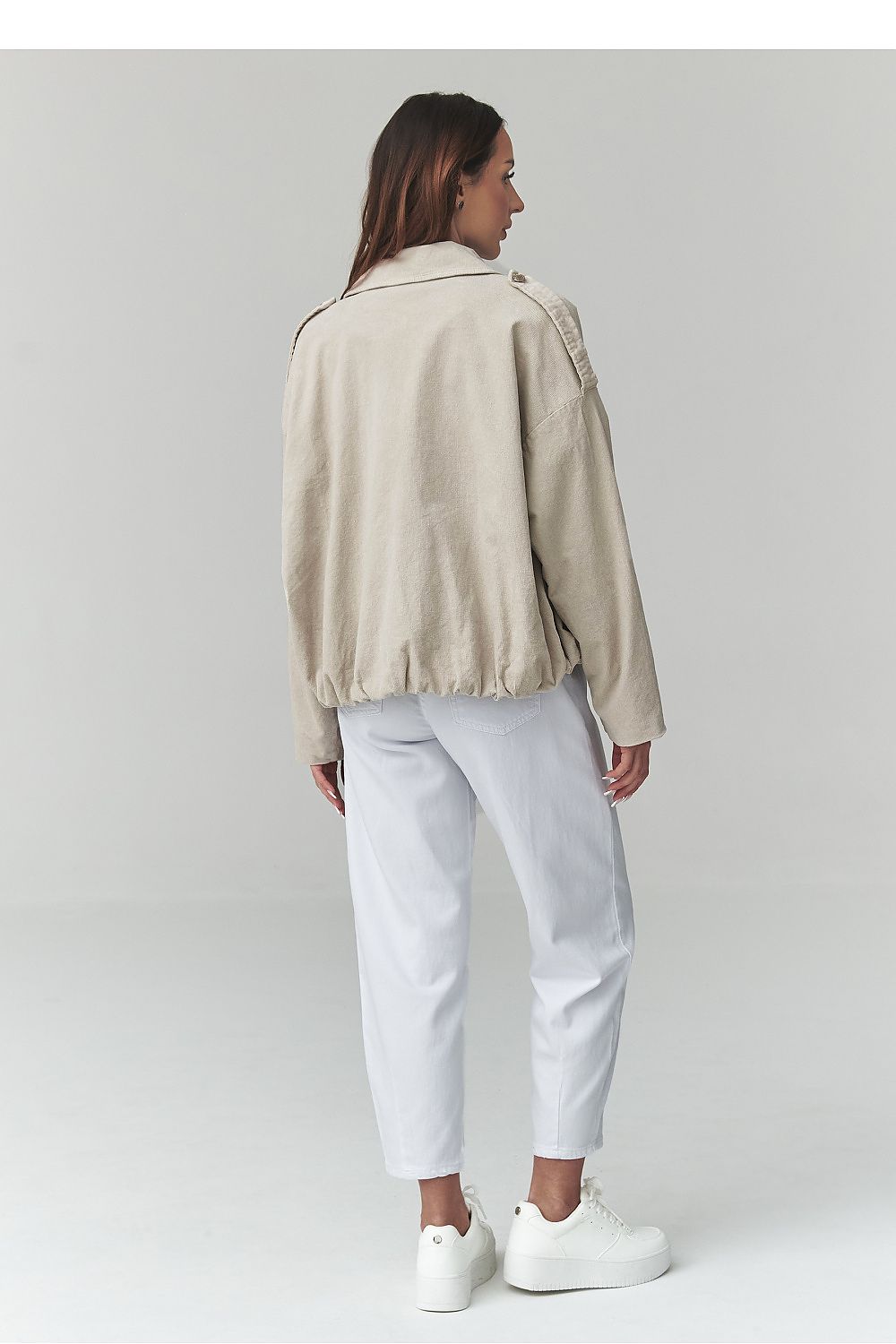  Veste en velours côtelé model 225692 Makadamia 