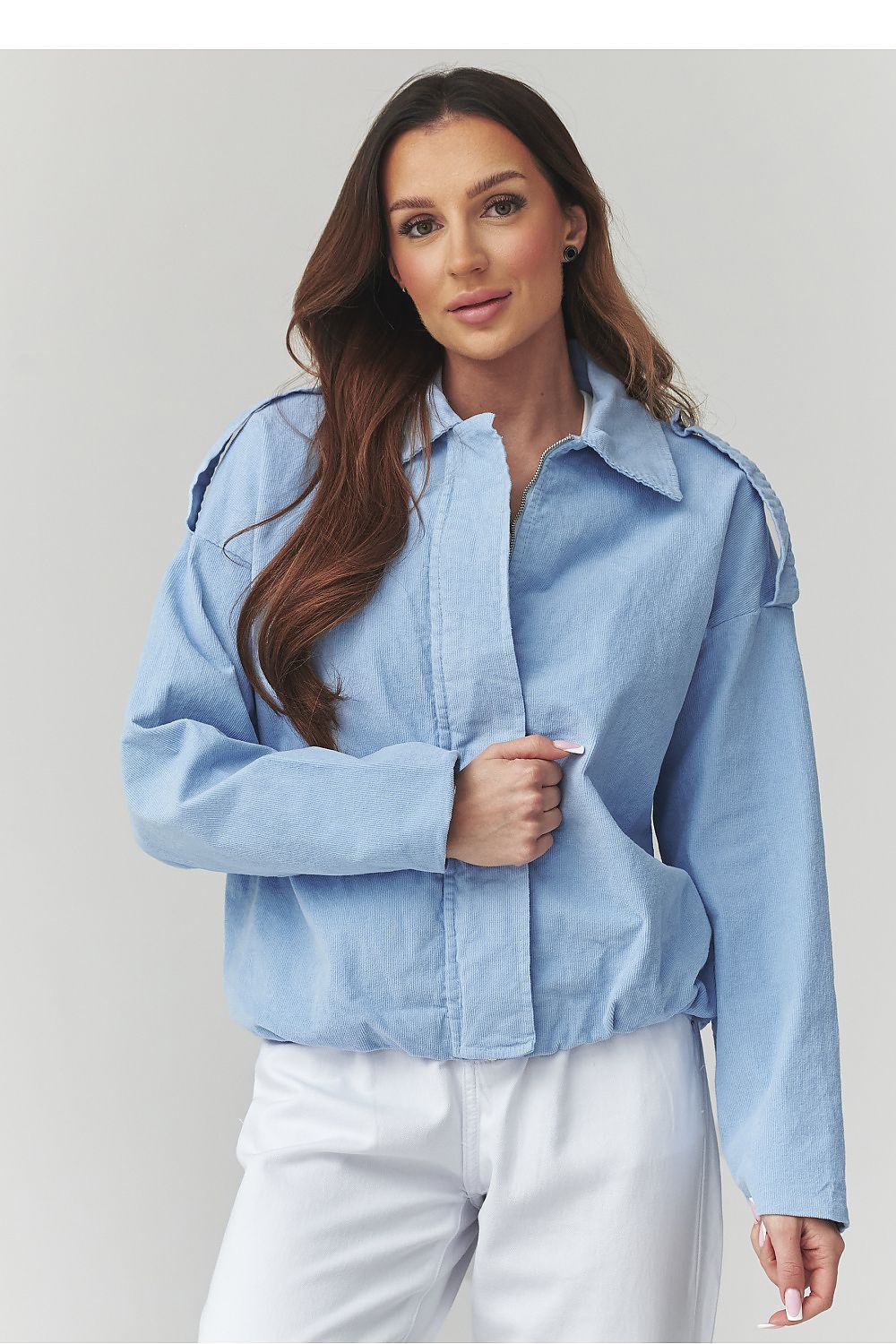  Veste en velours côtelé model 225694 Makadamia 