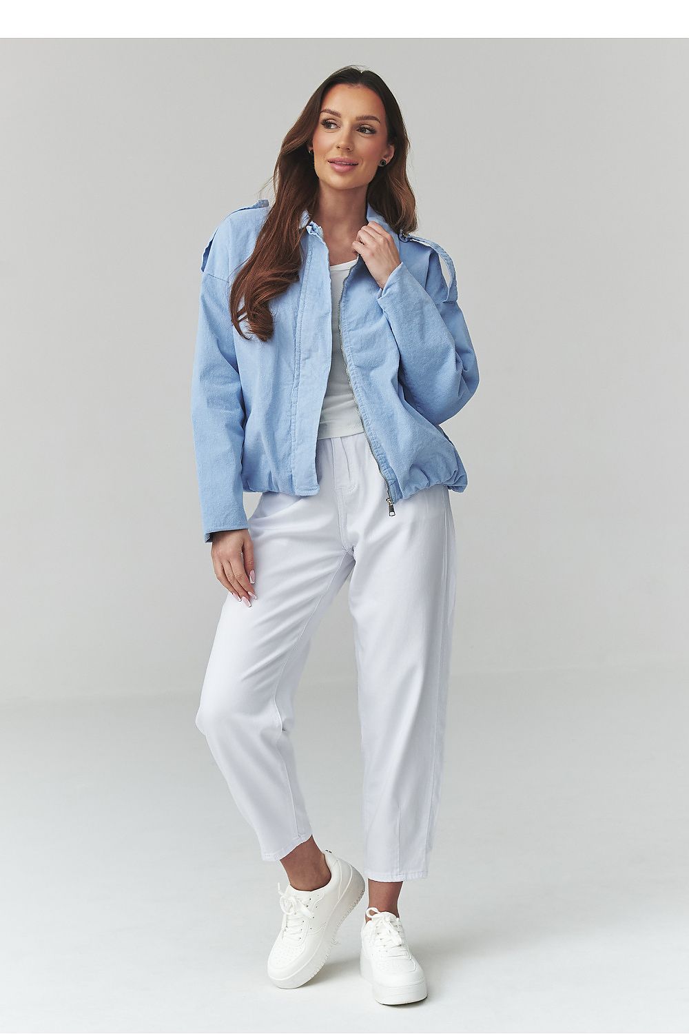  Veste en velours côtelé model 225694 Makadamia 