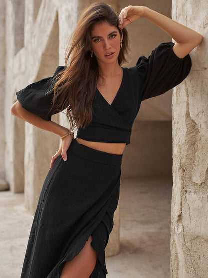 ENSEMBLE TOP ET JUPE LONGUE