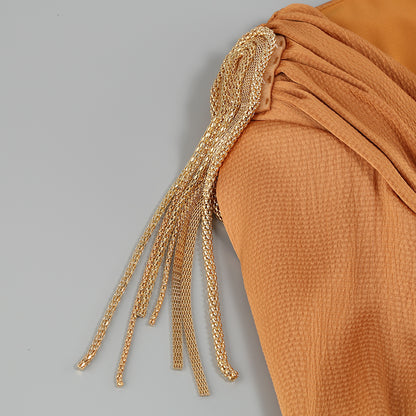 ROBE DE SOIRÉE LONGUE MANCHES LANTERNE